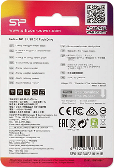 Фото Флеш накопитель 16Gb Silicon Power Helios 101, USB 2.0, синий {SP016GBUF2101V1B} (2)