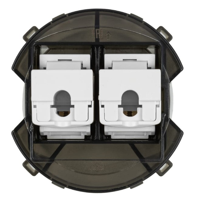 Фото Розетка компьютерная двойная RJ45 бронза, "Байкал" TDM {SQ1819-0416} (3)