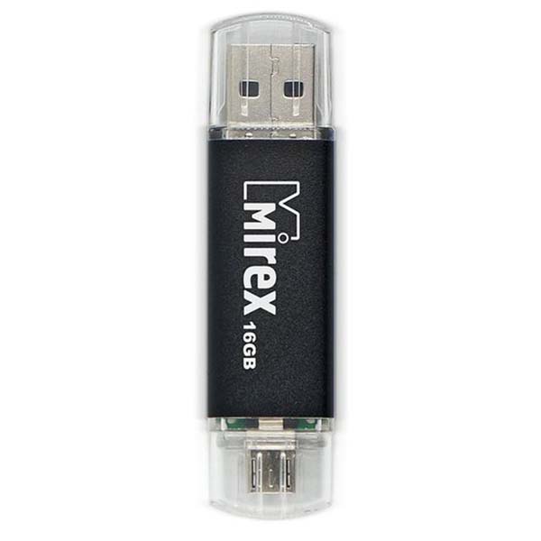 Фото Флеш накопитель 16GB Mirex Smart, OTG, USB 2.0/MicroUSB, Черный {13600-DCFBLS16}