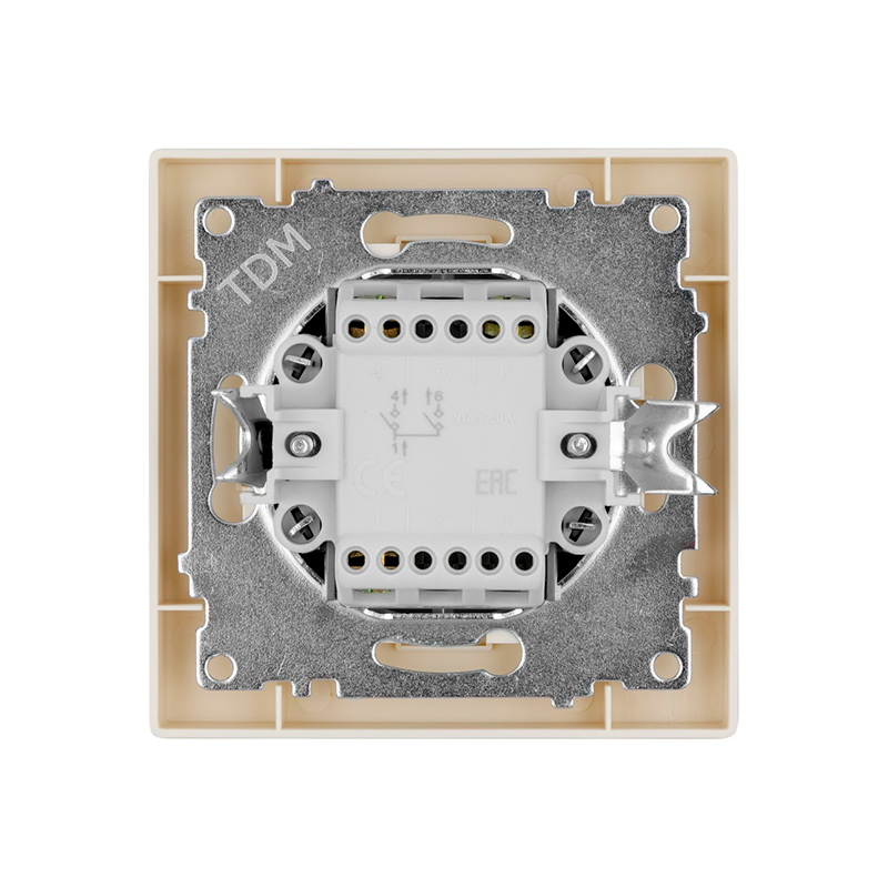 Фото Выключатель 2-х кл. 10А сл. кость "Сенеж" TDM {SQ1816-0111} (3)