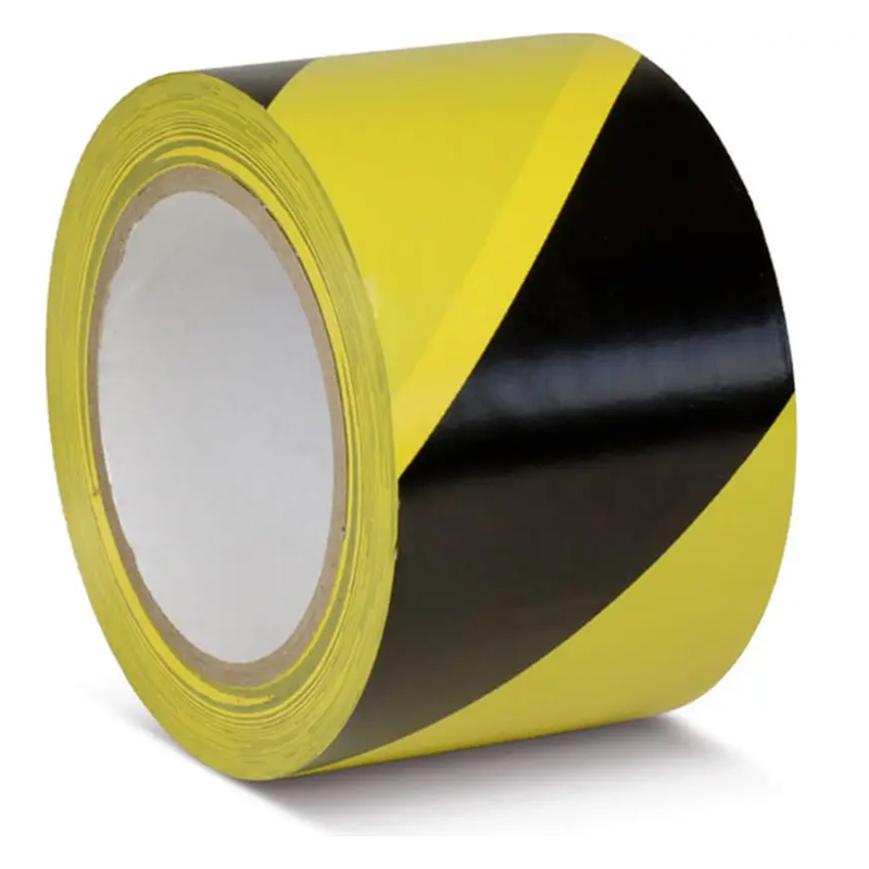 Фото Лента для разметки самоклеящаяся Vell длина 33 м, ширина 100 мм, желто-черная, 0.15 мм, ПВХ (Standart) {301596}