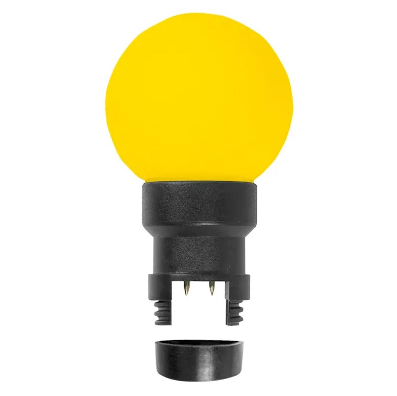 Фото Лампа шар 6 LED для белт-лайта, цвет: жёлтый, Ø45мм, жёлтая колба {405-141}