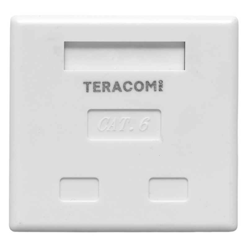 Фото Розетка настенная TERACOM PRO кат.6 неэкранированная 2 порта RJ-45 Dual IDC бел. EKF TRP-WBOX-2RJ45-6UTP-WH (1)