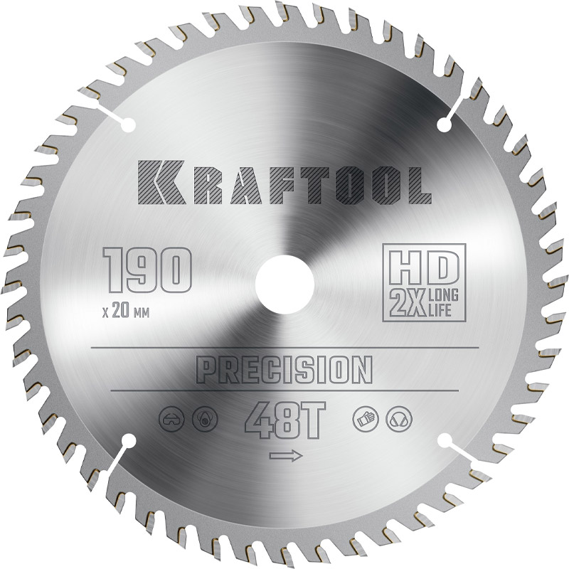 Фото Пильный диск по дереву KRAFTOOL Precision, 190 х 20 мм, 48Т {36952-190-20}