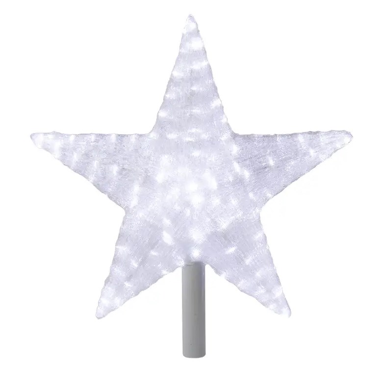 Фото Акриловая светодиодная фигура "Звезда" 54 см (c трубой 80 см), 240 светодиодов, белая, NEON-NIGHT {513-485}