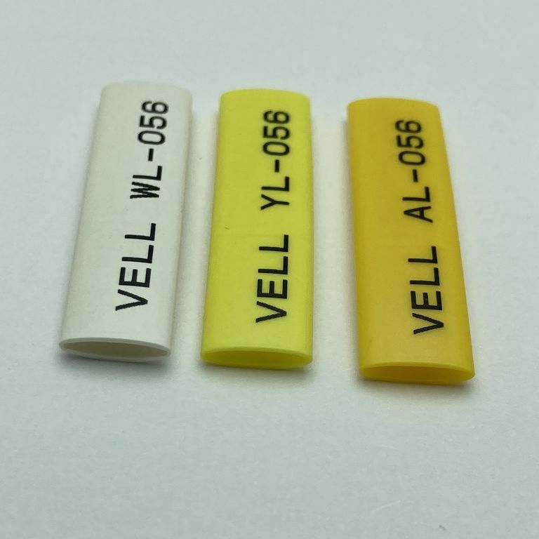 Фото Профиль ПВХ овальный Vell AL-056 для маркировки проводов, Ø 5,6 мм, 100 метров, янтарно-желтый, аналог Partex PO-09 (самозатухающий) {590399} (1)