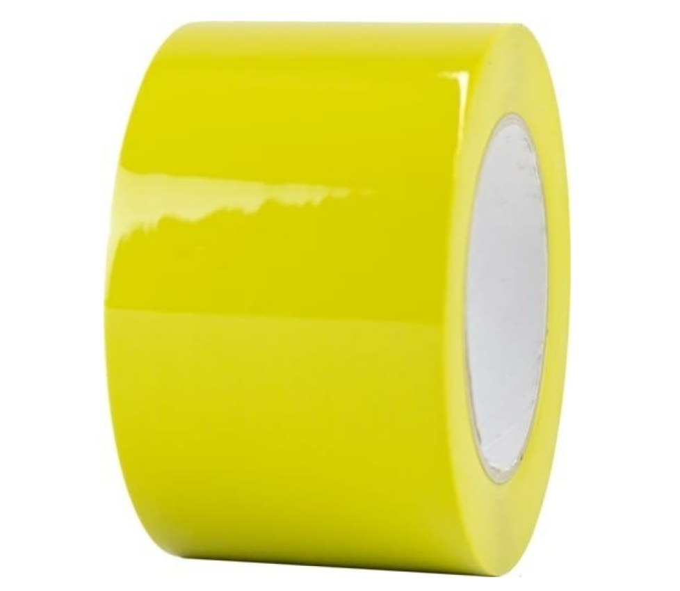 Фото ПВХ ОПП лента для разметки и маркировки, для тяжелых условий эксплуатации, желтый 75мм x 33м {KMLG07533}