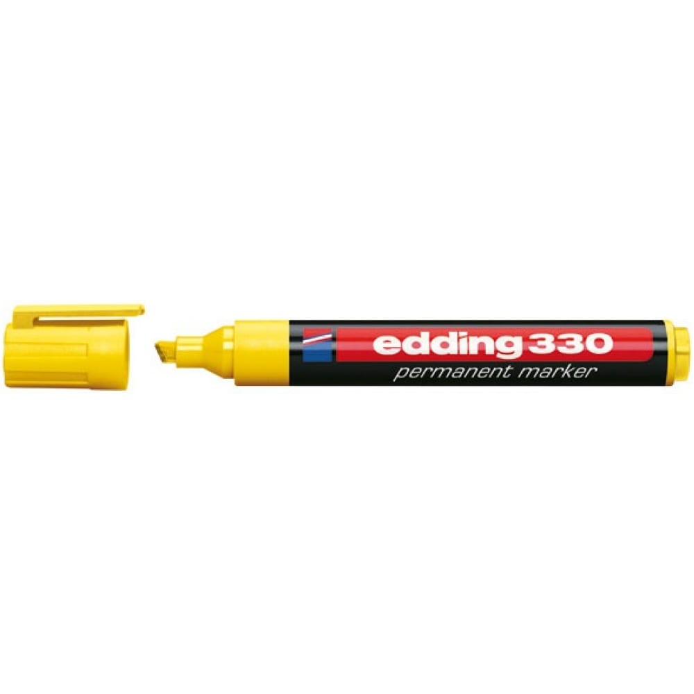 Фото Перманентный маркер Edding E-330 желтый, клиновидный наконечник 1-5 мм {E-330#5}