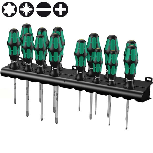 Фото Набор отвёрток WERA Kraftform Big Pack 300 шлиц, Phillips и Pozidriv TORX, 14 предметов {WE-105630}