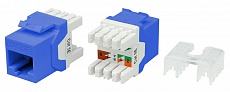 Фото Hyperline KJ8-8P8C-C5e-180-BL Вставка Keystone Jack RJ-45(8P8C), категория 5e, тип 180 градусов, син {432633}