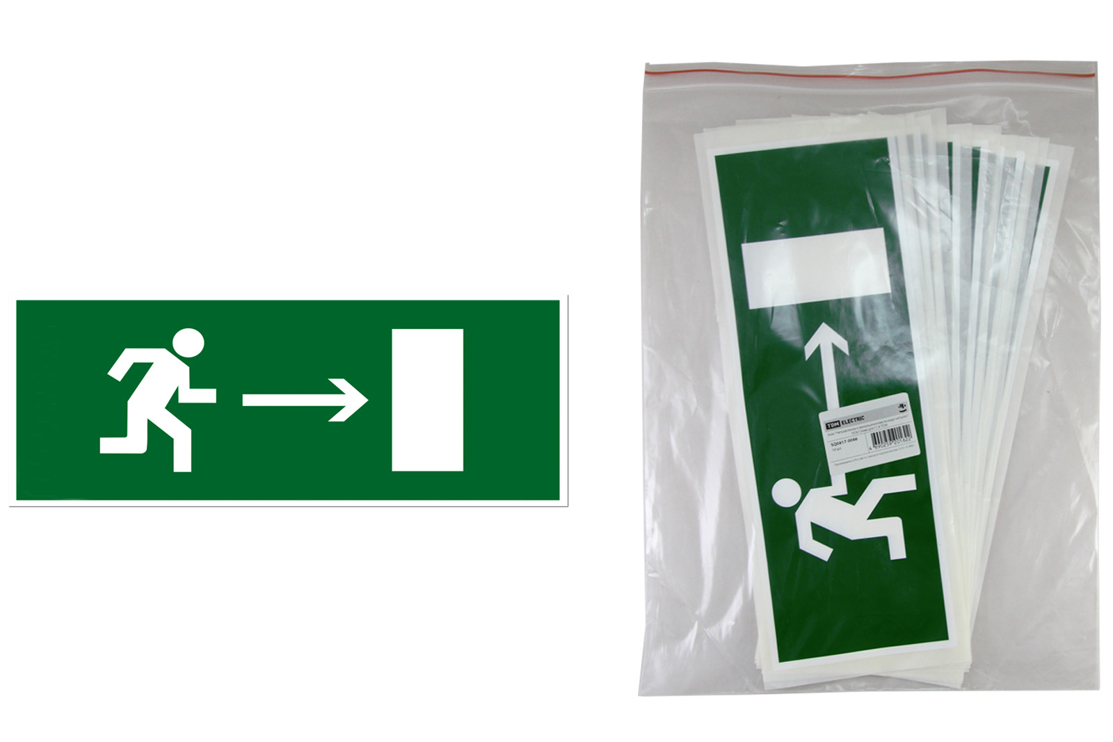 Фото Знак "Направление к эвакуационному выходу направо" 350х124мм для ССА TDM {SQ0817-0066}