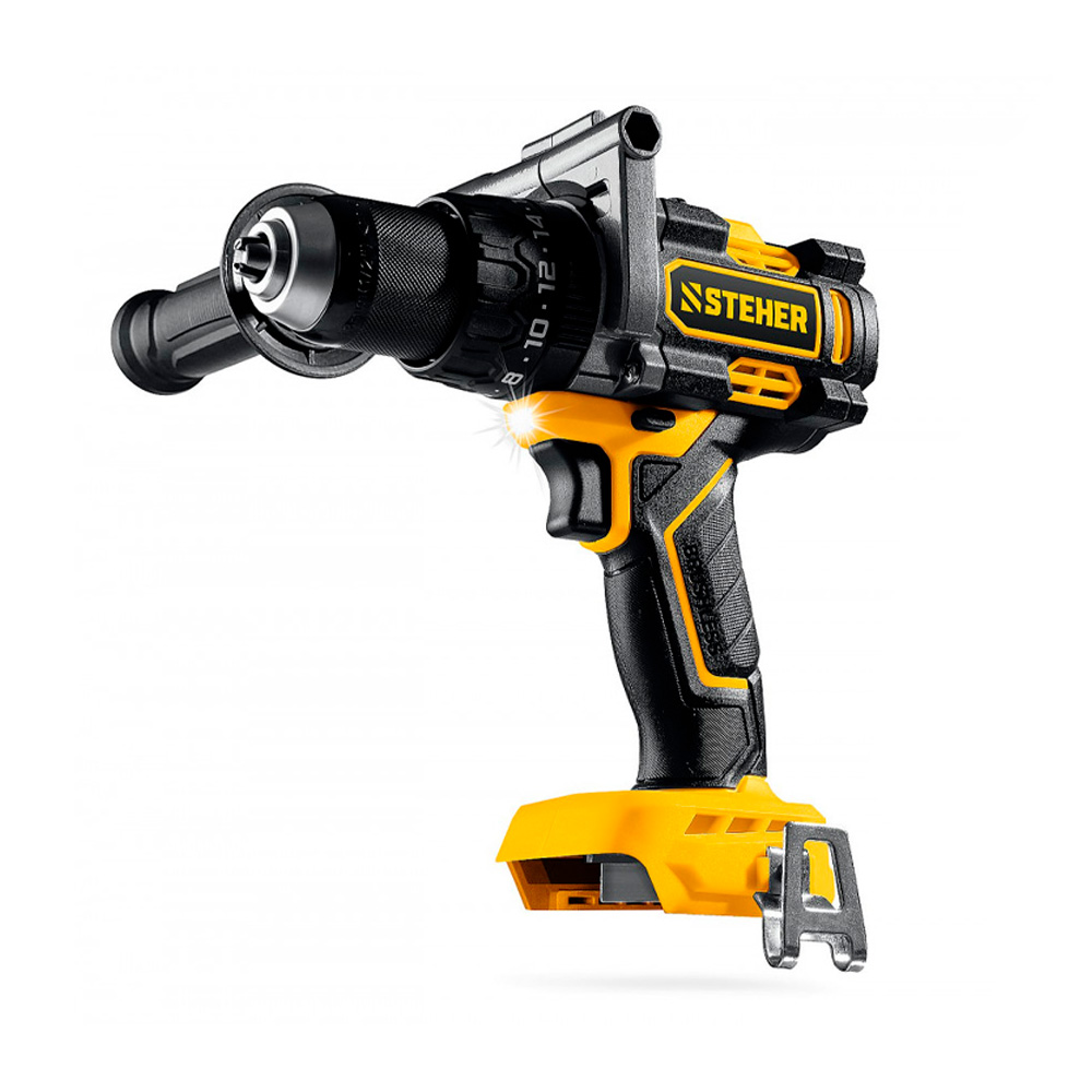 Фото Бесщеточная ударная дрель-шуруповерт, 165 Н·м, без АКБ {LMS}, 20 В, STEHER {CBS-165}