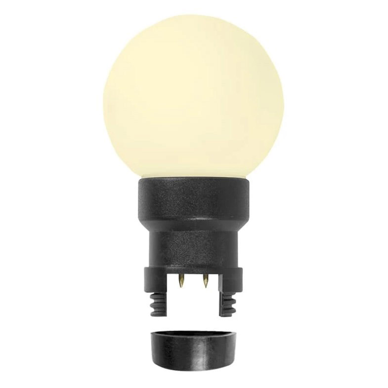 Фото Лампа шар 6 LED вместе с патроном для белт-лайта, цвет: теплый белый, Ø45мм, белая матовая колба {405-146}