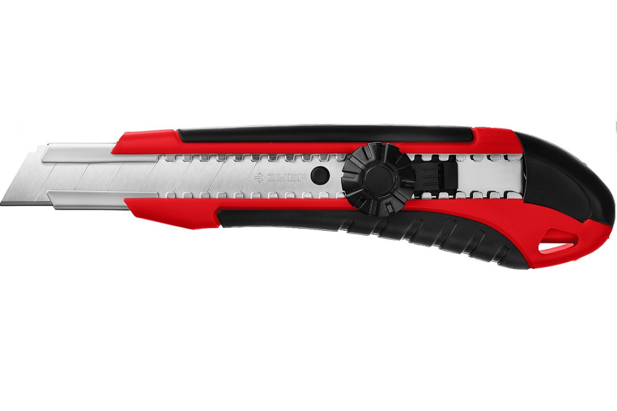 Фото Нож с винтовым фиксатором М-18В, сегмент. лезвия 18 мм, ЗУБР {09158_z01} (1)