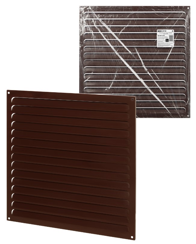 Фото Решетка металлическая усиленная 400х400, коричневая, с покрытием полимерной эмалью, TDM {SQ1807-0737}