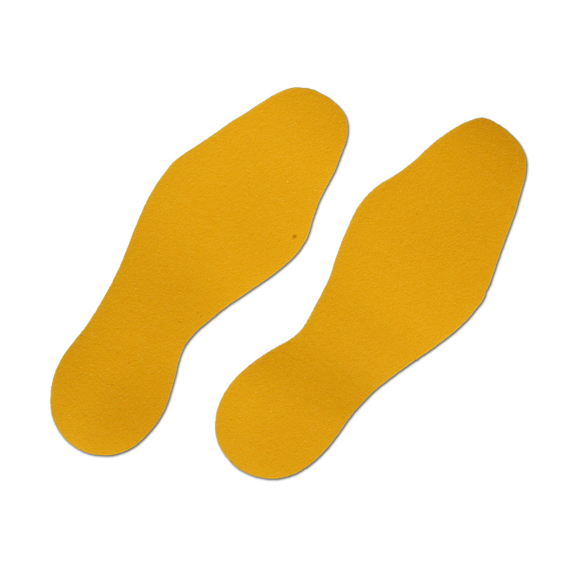 Фото Противоскользящий напольный знак "След", универсальный, желтый (95 x 265мм) (10 шт.) {M1GV10S1}