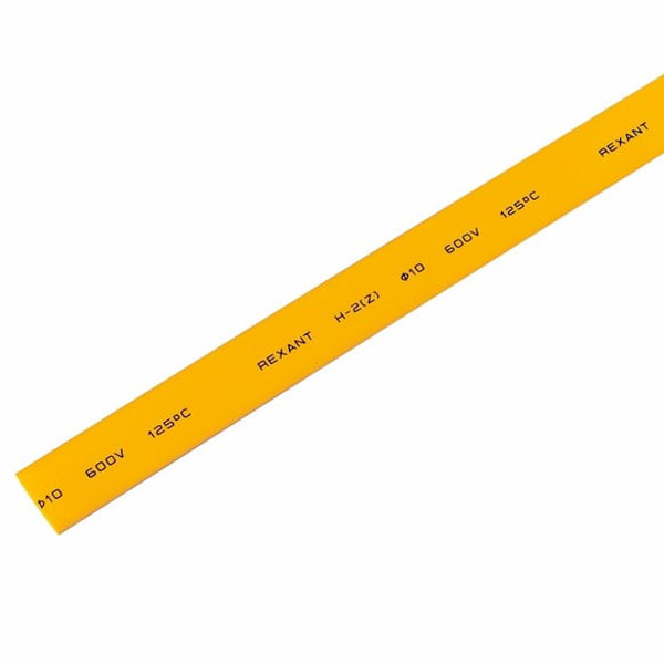 Фото Термоусаживаемая трубка Rexant 10,0/5,0 мм, желтая {21-0002}
