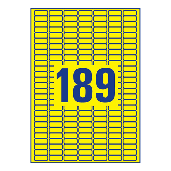 Фото Удаляемые этикетки Avery Zweckform, желтые, 25.4x10 мм (189 шт. на листе A4, 20 листов) {L6037-20} (3)