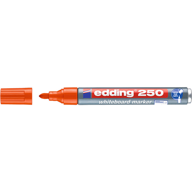 Фото Маркер для белых досок Edding Cap-off, круглый наконечник, 1,5-3 мм, оранжевый {E-250#6}