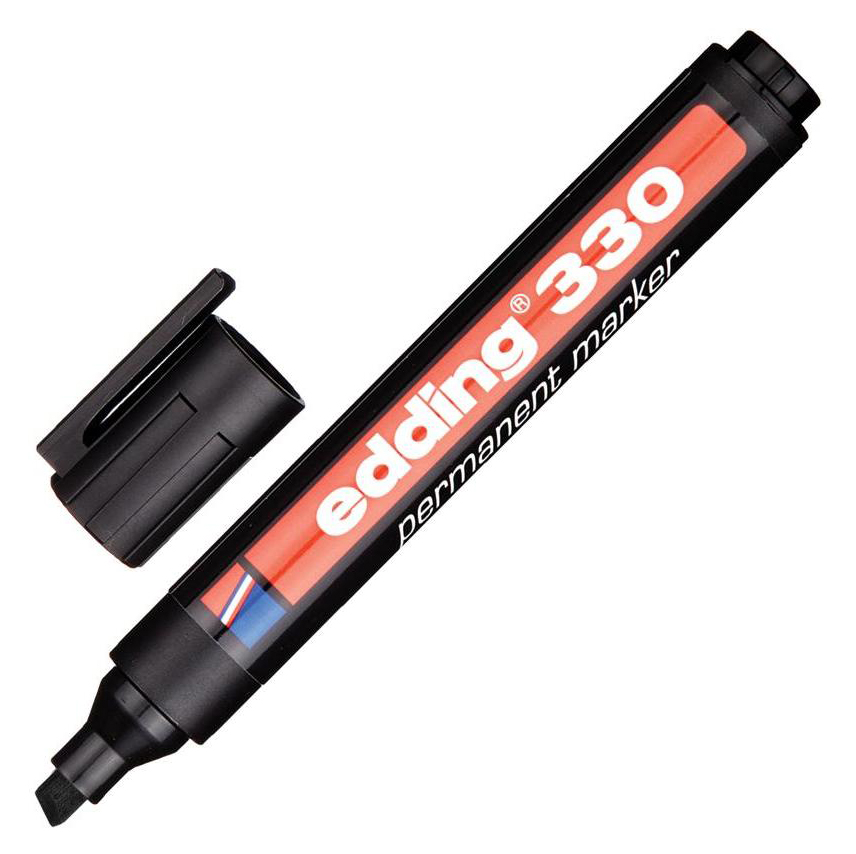 Фото Перманентный маркер Edding E-330 черный, клиновидный наконечник 1-5 мм {E-330#1}