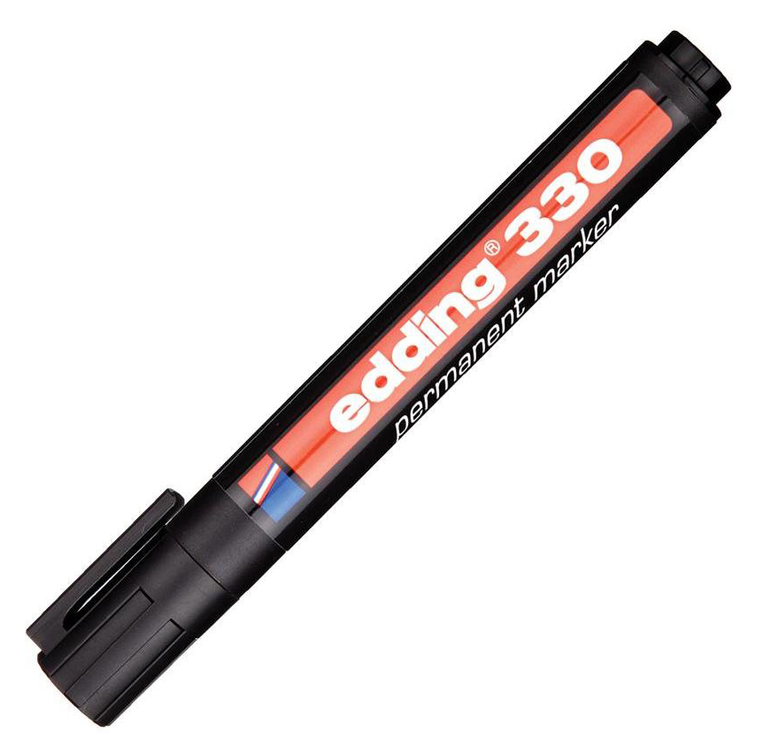 Фото Перманентный маркер Edding E-330 черный, клиновидный наконечник 1-5 мм {E-330#1} (1)