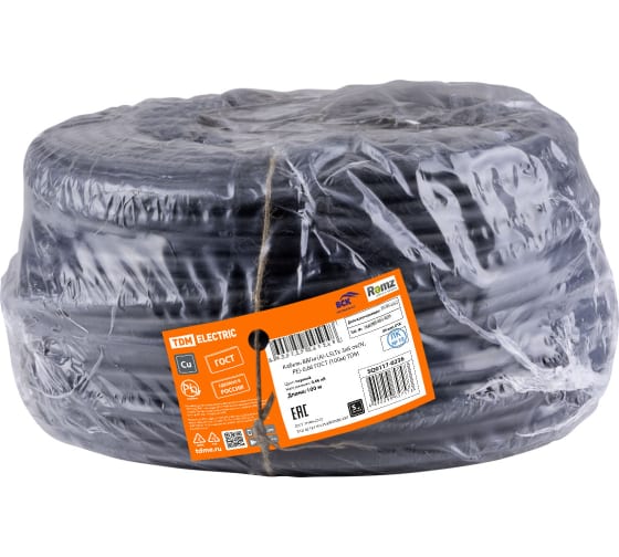 Фото Кабель ВВГнг(А)-LSLTx 3х6 ок(N, PE)-0,66 ГОСТ (100м) TDM {SQ0117-0236} (2)