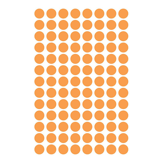 Фото Этикетки точки, оранжевый неон Ø 8 мм (4 страницы, 416 этикеток) {3178} (1)