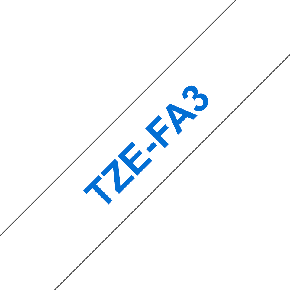 Фото Лента Brother TZE-FA3 (12 мм, синий на белом) {TZEFA3} (1)
