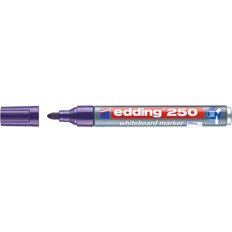 Фото Маркер для белых досок Edding Cap-off, круглый наконечник, 1,5-3 мм, фиолетовый {E-250#8}