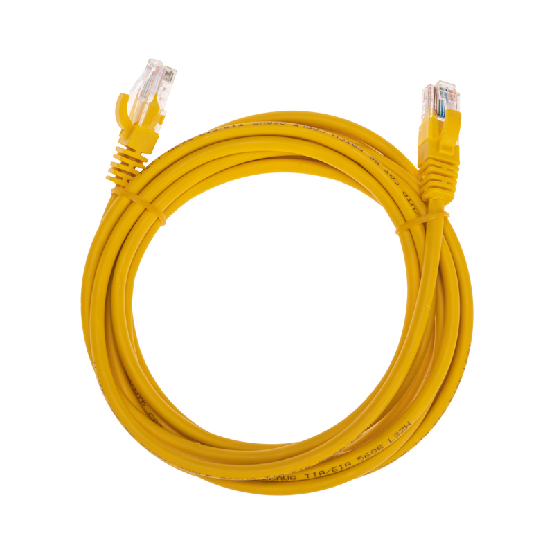 Фото Патч-корд U/UTP, CAT 5e, RJ45-RJ45, 26AWG, LSZH, желтый, 5м REXANT {02-0105-5}