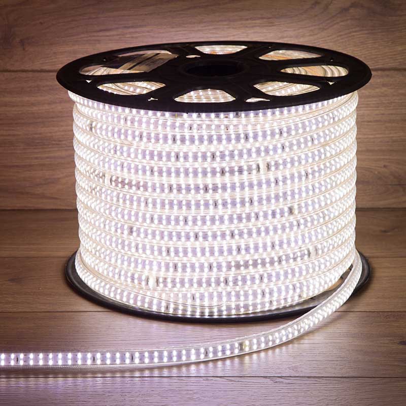 Фото Светодиодная лента, 6.5x15 мм, белый, SMD 3014, 240 LED/м, 220 В, Neon-Night {142-803} (4)