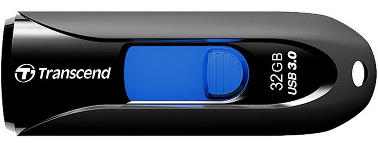 Фото Флеш накопитель 32GB Transcend JetFlash 790, USB 3.1, черный/синий {TS32GJF790K} (1)