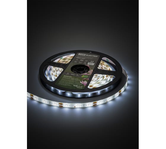 Фото Лента светодиодная SMD2835-60 LED/м-IP65-12 В-4,8 Вт/м-6000 К блистер TDM {SQ0331-0341} (2)