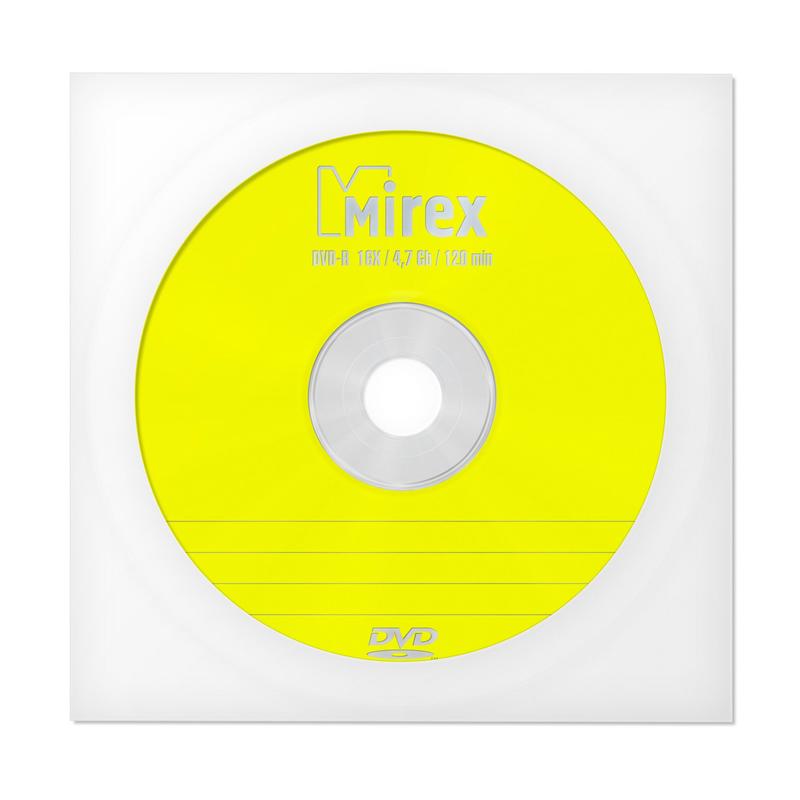 Фото Диск DVD-R Mirex 4.7 Gb, 16x, Бум.конверт (1), (1/600) 205111 {UL130003A1C}