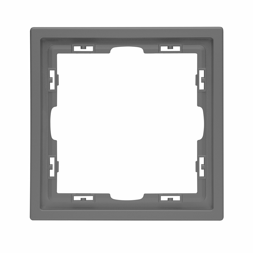 Фото Выключатель c подсветкой серый, двухклавишный, 1 пост, с тонкой пластиковой рамкой Vell {GY1P-2L-EchoGrand} (7)