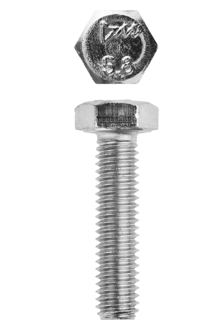 Фото Болт с шестигранной головкой, DIN 933, M12x45 мм, 3 шт, кл. пр. 5.8, оцинкованный, ЗУБР {4-303076-12-045} (1)