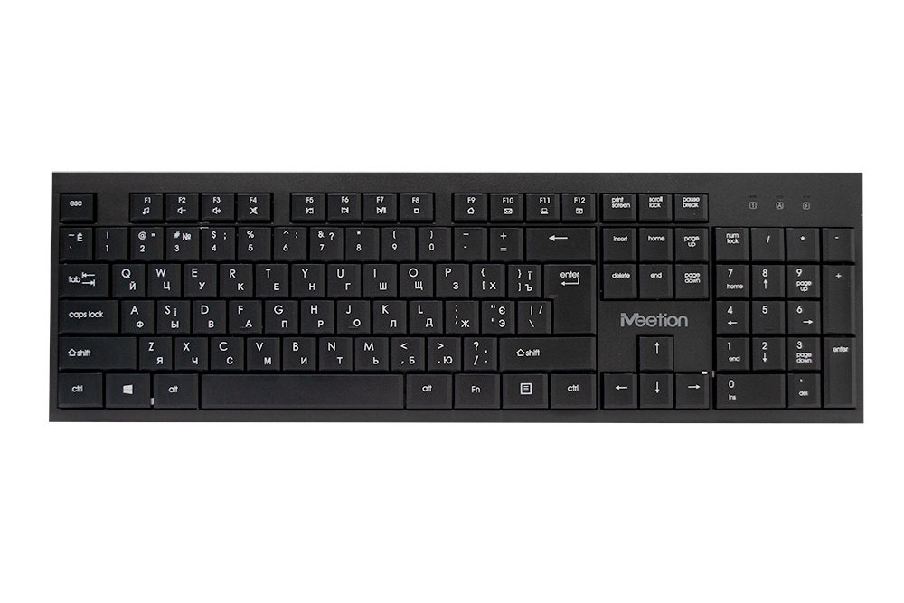 Фото УЦЕНКА (нет мыши) Комплект беспроводной клавиатура + мышь MeeTion, 2.4 ГГц, 10 м, 800/1200/1600 dpi, черный {MT-C4120 Little У}