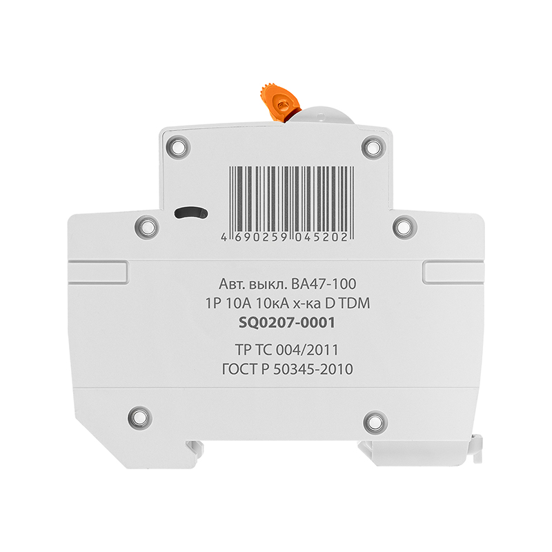 Фото Автоматический выключатель ВА47-100 1P 10А 10кА х-ка D TDM {SQ0207-0001} (1)