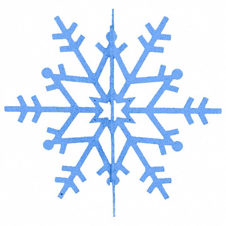 Фото Елочная фигура "Снежинка резная 3D", 31 см, цвет синий {502-343}