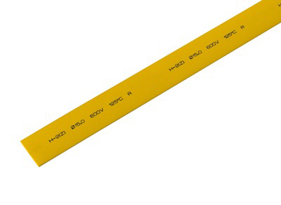 Фото Трубка термоусаживаемая ТУТ 15,0/7,5мм, желтая, упаковка 50 шт. по 1м, PROconnect {55-1502}