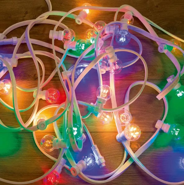 Фото Гирлянда LED Galaxy Bulb String 10м, белый каучук, 30 ламп*6 LED мульти, влагостойкая IP65 {331-309}