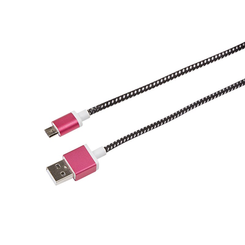 Фото USB кабель microUSB, шнур в тканевой оплетке, черный (усиленный) REXANT {18-4240}