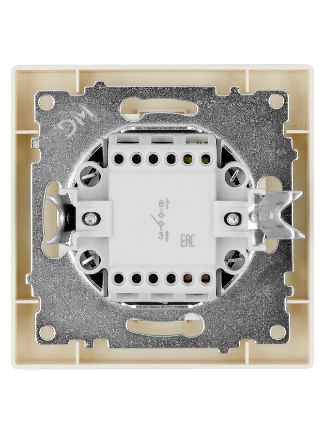 Фото Кнопка звонка 6А сл. кость "Сенеж" TDM {SQ1816-0120} (3)