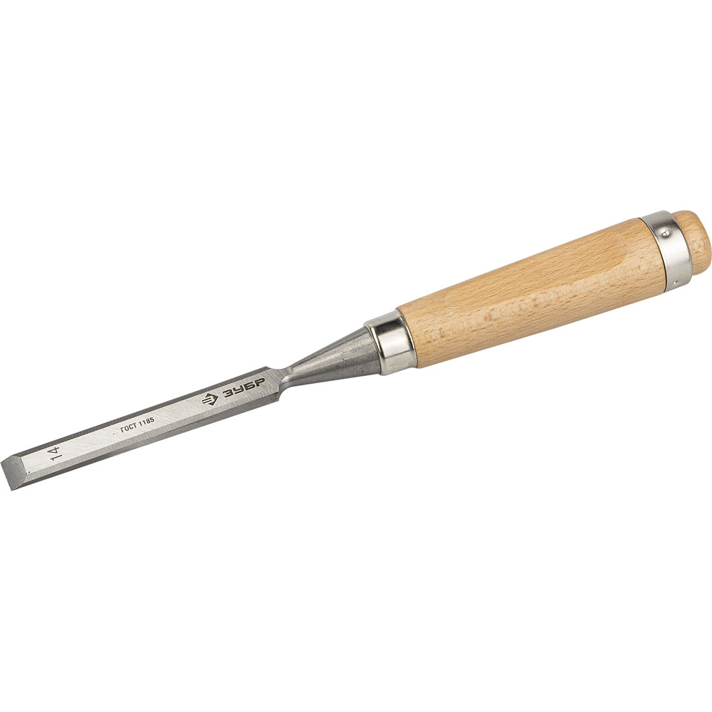 Фото Стамеска-долото "Классик" с деревянной ручкой, хромованадиевая, 14мм, ЗУБР {18096-14}