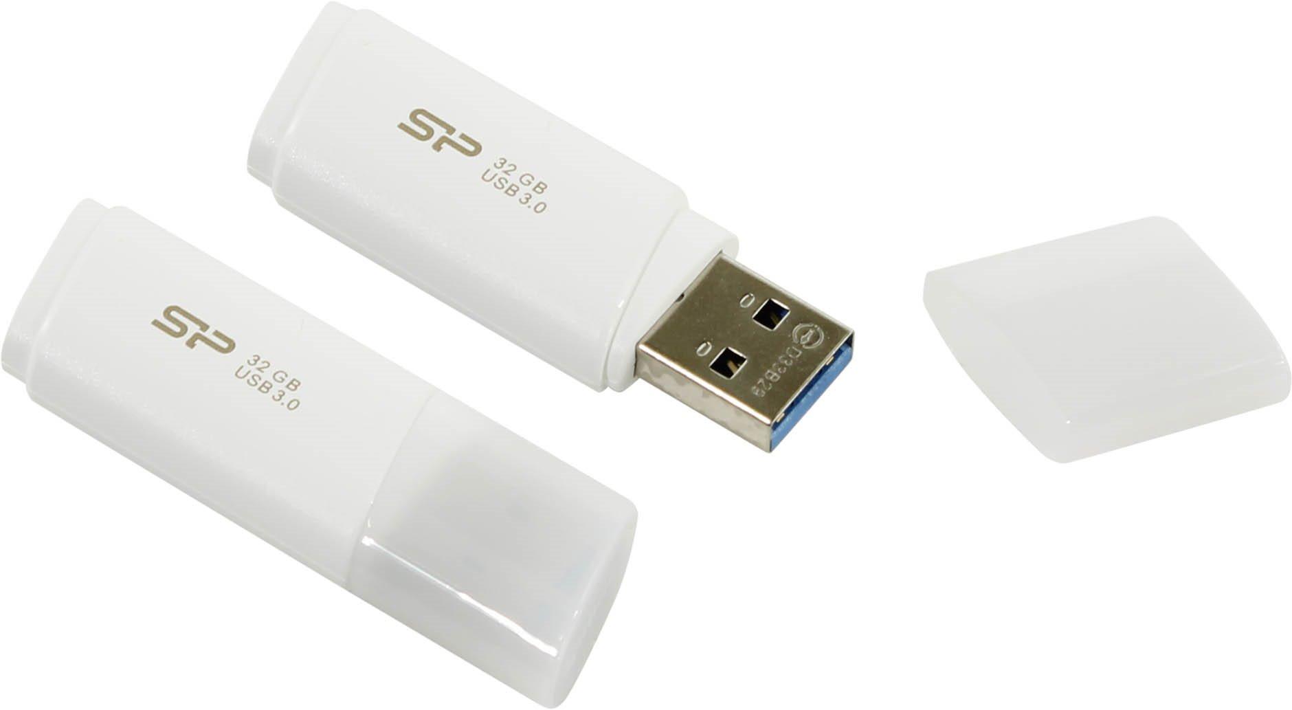 Фото Флеш накопитель 32Gb Silicon Power Blaze B06, USB 3.0, Белый {SP032GBUF3B06V1W} (1)