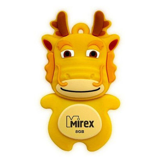 Фото Флеш накопитель 8GB Mirex Dragon, USB 2.0, Желтый {13600-KIDDRY08}