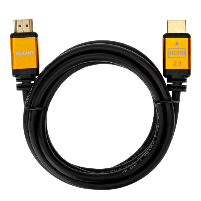 Фото Кабель Rexant HDMI - HDMI 2.1 длина 2 метра GOLD {17-6004}