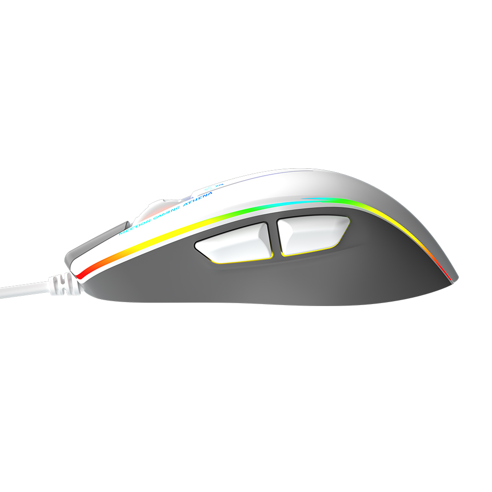 Фото Проводная игровая мышь MeeTion, RGB, 12800 dpi, 1.8 м, USB, 6 кнопок, белая {MT-GM230-WH} (4)