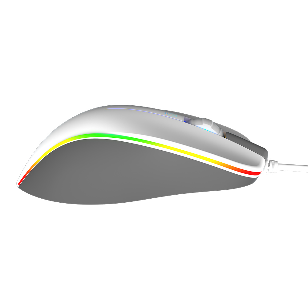Фото Проводная игровая мышь MeeTion, RGB, 12800 dpi, 1.8 м, USB, 6 кнопок, белая {MT-GM230-WH} (5)