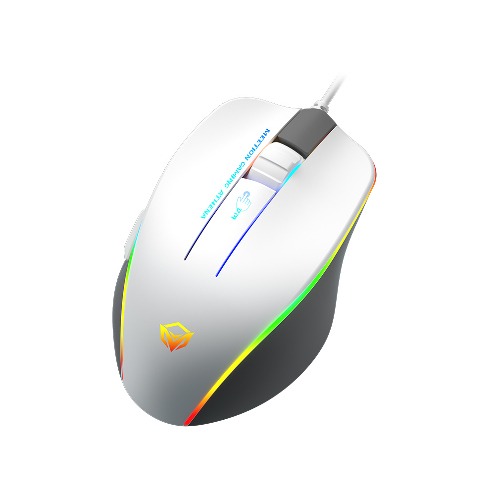 Фото Проводная игровая мышь MeeTion, RGB, 12800 dpi, 1.8 м, USB, 6 кнопок, белая {MT-GM230-WH} (7)
